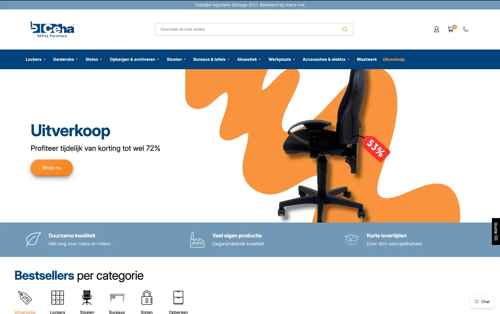 Office furniture manufacturer across three markets on one platform