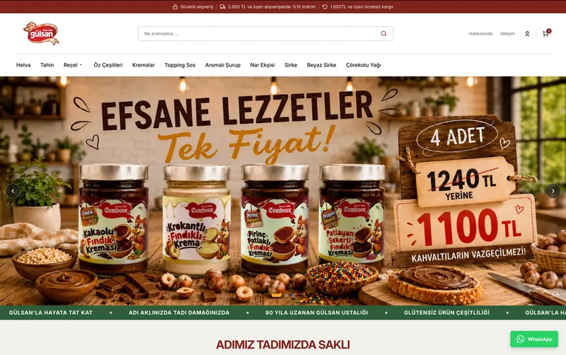 Direct-to-consumer store for a food brand producing since 1948