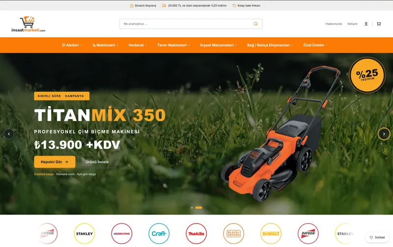 Large-catalogue store for hardware and construction machinery