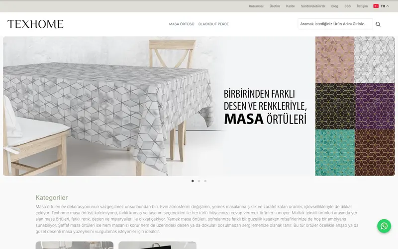 A clean, fast storefront for a home textiles manufacturer